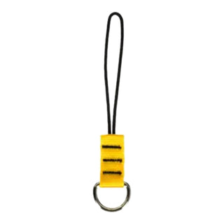 D Ring Attachment with Cord Loop - 10 Pack by Python – 11.25"L x 1.5"W x 8.75"H, Webbing with paracord loop, Yellow/Black Cord, Model 7100214245