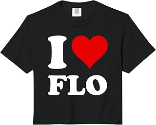 Red Heart I Love Flo Comfort Colors Crop Top