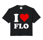 Red Heart I Love Flo Comfort Colors Crop Top by I Heart Flo – Cotton, Beige, Model M3WHGHD1A2A