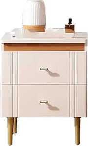 Storage White Bedside Space Saving Mesa De Noche Home Furniture