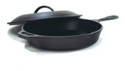 Seasoned Cast Iron Skillet With Lid (12 Inch) - Frying Pan Set by Lodge – 12 Inch, 5.0 liters, Cast Iron, Black, Model QUIVERBNDLE3
