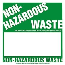 Labelmaster GBWMVS Non-Hazardous Waste Label, Blank 1/2 Open Box, Stock PVCF (Pack of 100)