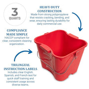 San Jamar 3 Quarts / Red / 1 Pails