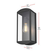 Miles One Light Outdoor Wall Sconce Black by Lighting Design – Iron, Black