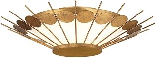 5831-596-L Capieso Clear Outside/White Inside Glass LED Flush Mount Ceiling Light, 1-Light 25 Watt, 5" H x 20" W, Elara Gold