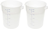 Carlisle FoodService Products Storplus Round Food Storage Container with Stackable Design for Catering, Buffets, Restaurants, Polyethylene (Pe), 22 Quart, White (Pack of 2)