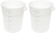 Carlisle FoodService Products Storplus Round Food Storage Container with Stackable Design for Catering, Buffets, Restaurants, Polyethylene (Pe), 22 Quart, White (Pack of 2)