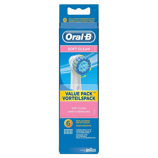 Sensitive Clean EBS17-6/6 Replacement Brush Heads by Oral-B – Nylon, Blue, Pack of 6, Model EB Sens 4er