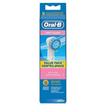 Sensitive Clean EBS17-6/6 Replacement Brush Heads by Oral-B – Nylon, Blue, Pack of 6, Model EB Sens 4er