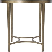 Starlight Canyon Home Oval Glass End Table, Modern Contemporary Accent Table with Gold Metal Tubing Frame and Tempered Glass Top