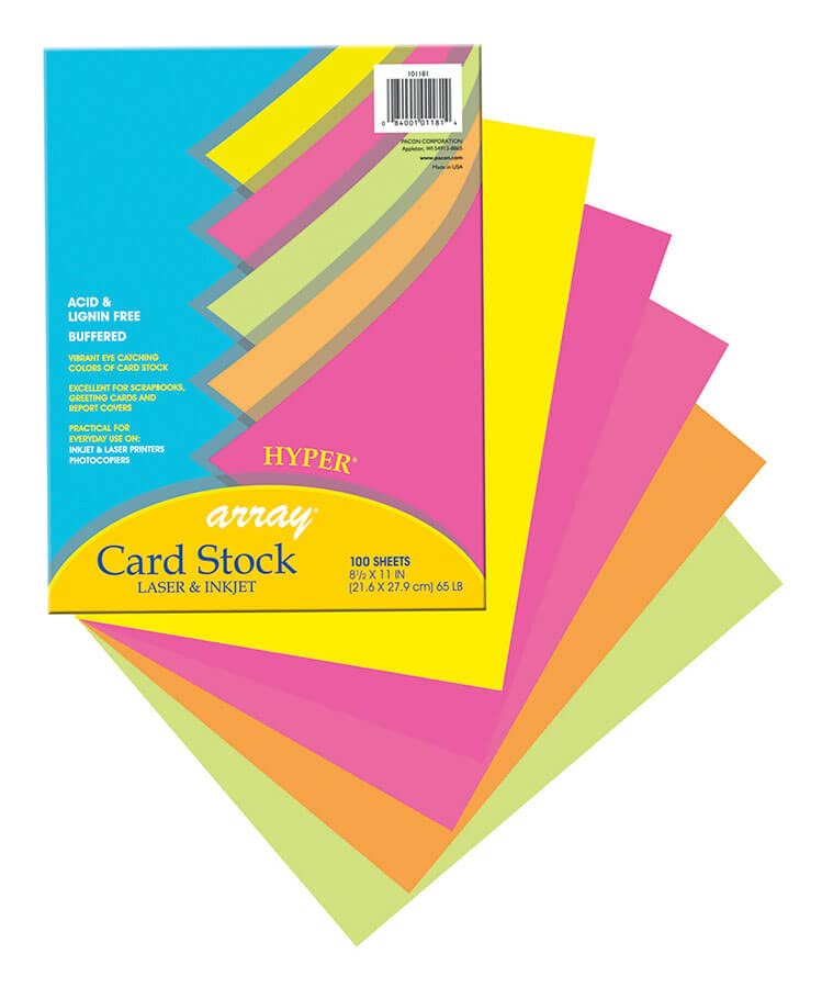 Array Card Stock by Pacon – 5 Colors, Pack of 100