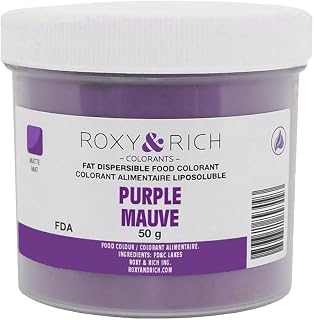 Roxy & Rich Fat Dispersible Powder Food Color, 50 Grams Purple