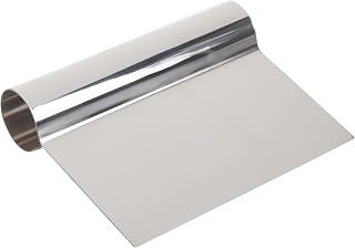 Winco 5 1/4" x 4 1/4" Stainless Steel Dough Scraper | Dishwasher safe, Cutting, Great for Dough Portioning, Bench Cleanup, Pastry Prep and Bakeries