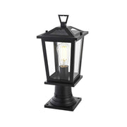 Cayman One Light Outdoor Post Mount Black by Lighting Design – Iron, Black, Model OD332P17BK
