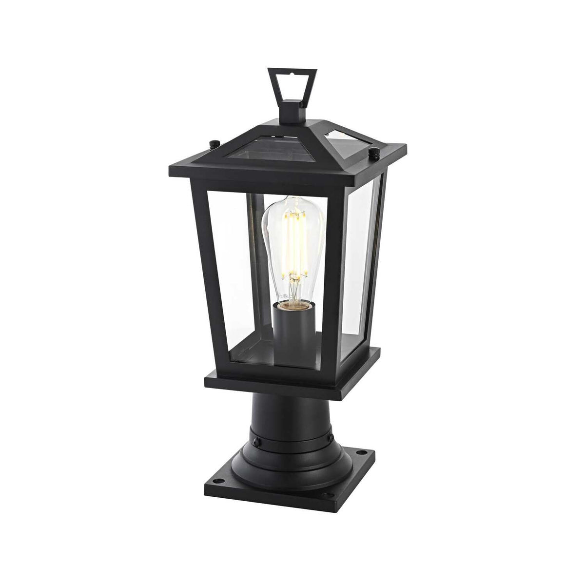 Cayman One Light Outdoor Post Mount Black by Lighting Design – Iron, Black, Model OD332P17BK