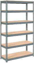 Global Industrial Extra Heavy Duty Shelving 48" W x 24" D x 96" H with 6 Shelves, Wood Deck, Gry
