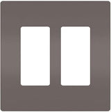 Legrand radiant RWP262 Screwless Wall Plates, 2 Gang, Two Decorator Rocker GFCI Cover, Brown (1 Count)