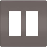 Legrand radiant RWP262 Screwless Wall Plates, 2 Gang, Two Decorator Rocker GFCI Cover, Brown (1 Count)