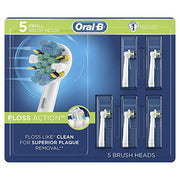Oral-B White / 5 Count (Pack of 1) / FlossAction Toothbrush Replacement Heads