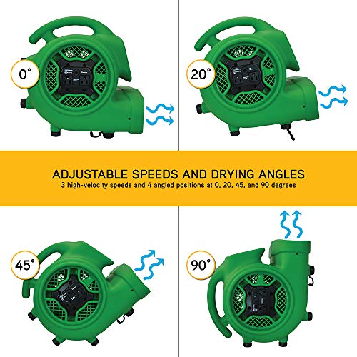 XPOWER 13.9 x 14.8 x 14.6 inches / Pro P-430AT / Green Floor Fans
