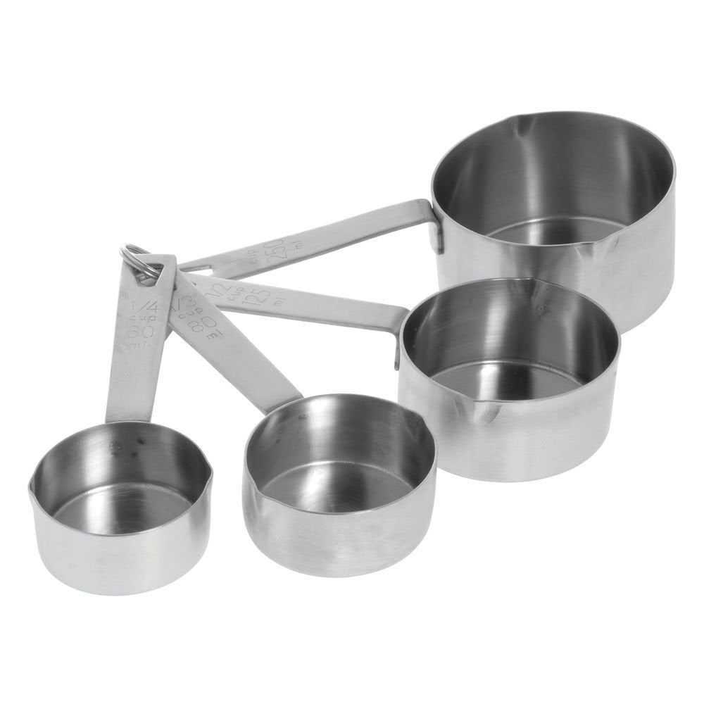 Measuring Cup Set Stainless Steel with Heavy Duty Strip Handles by HUBERT – Stainless Steel, Silver, Model MCHT4