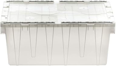 Storage Totes with Hinged Lids Clear