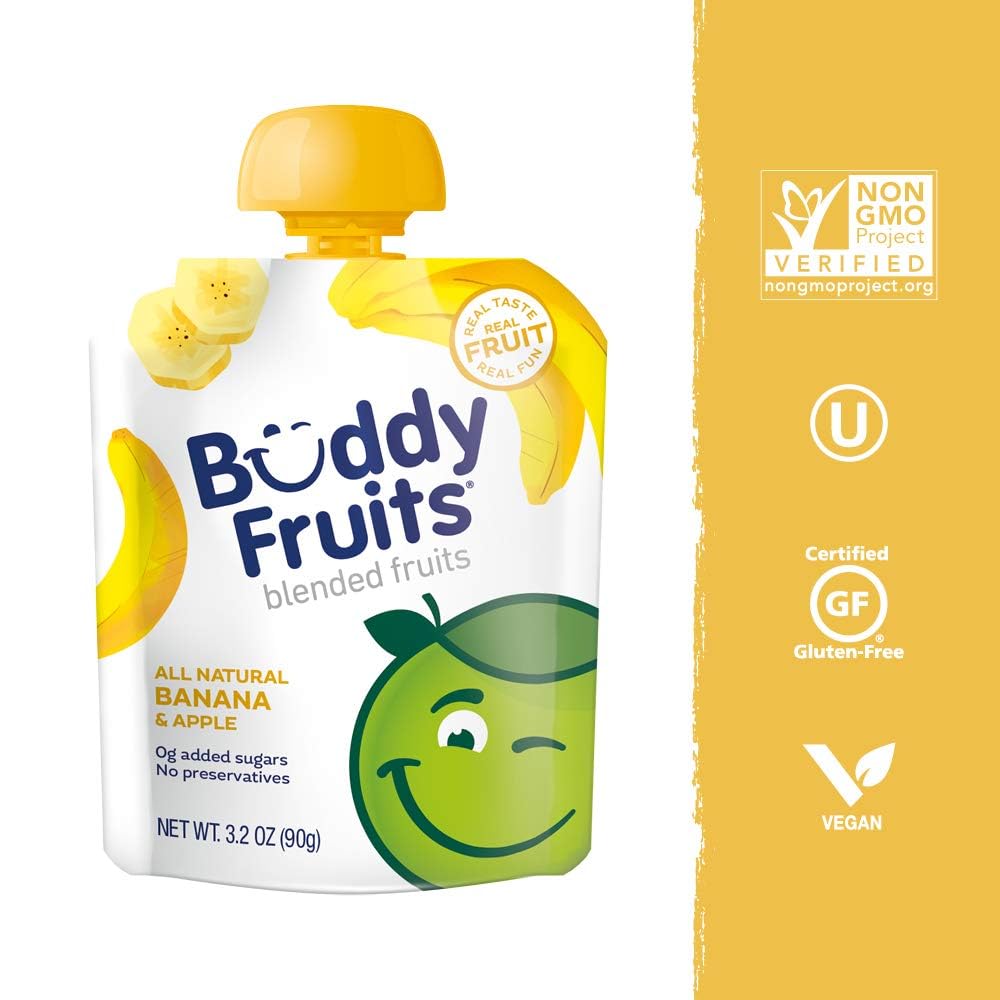 Buddy Fruits Banana & Apple / 3.2 Ounce (Pack of 18) / 1 Applesauce