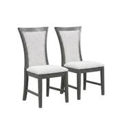 Rubberwood Dining Chair with Solid Wood Legs by Starlight Canyon Home – Wood, Grey, Pack of 2