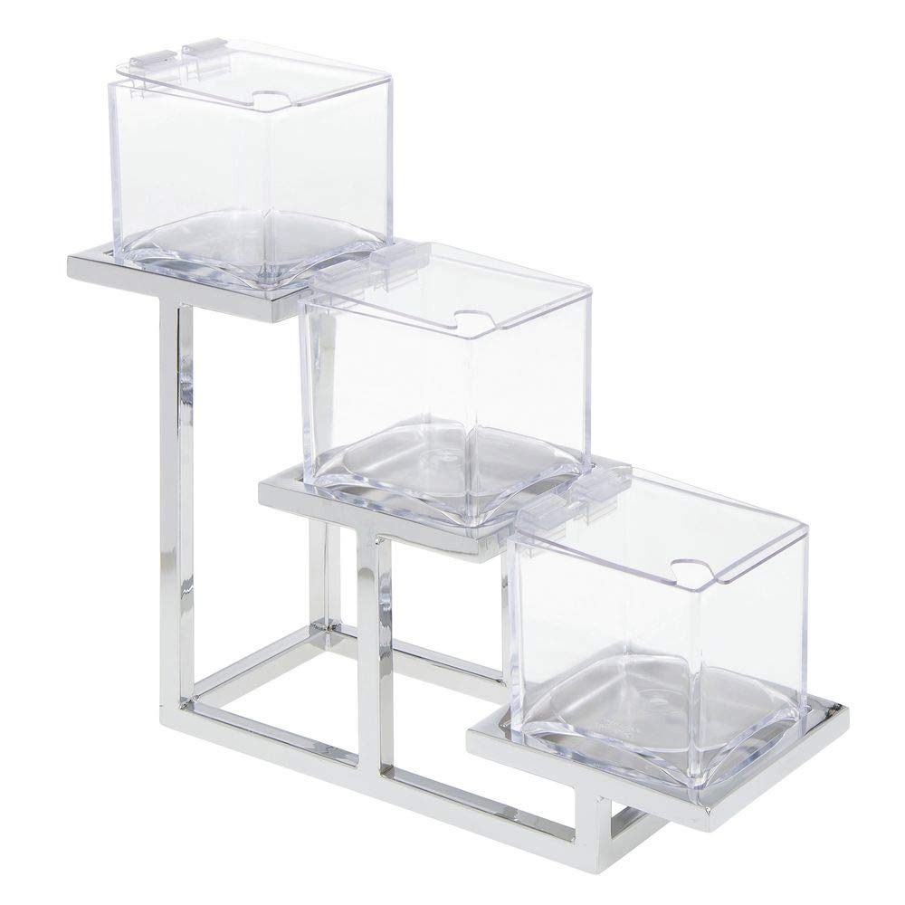 3-Tier Serving Fixture by HUBERT – Metal, Grey, Model 82488