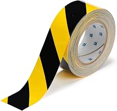 Brady ToughStripe Floor Marking Tape - Yellow and Black, Non-Abrasive Tape - 2" Width, 100' Length - 104317,Black on Yellow