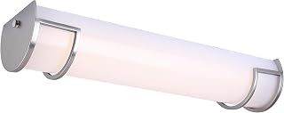 Canarm Ltd. Crestline 24" LED Bathroom Vanity Light – Modern Transitional Design, Brushed Nickel Accents, Frosted Acrylic Lens, Dimmable 3CCT (3000K-5000K), 1720 Lumens