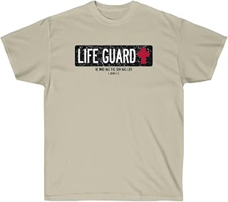 Life Guard - He Who Has The Son Has Life - Christian T-Shirt 5X-Large Sand