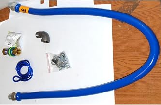 Dormont 1675BPQR60 Blue Gas Connector Hose Kit with SnapfastDisconnect, Elbow and Restraining Device, 3/4" Diameter, 60" Length
