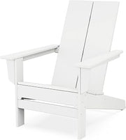 Polywood Contemporary Modern Adirondack Chair in White