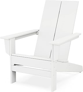 Polywood Contemporary Modern Adirondack Chair in White