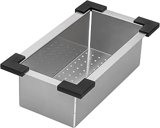 Ruvati Workstation Sink Colander 17.25 inch Stainless Steel with Plastic Corners - RVA1327