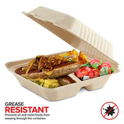 Stock Your Home 9 x 6 Clamshell, 1 Part (50 Count) / Natural / 9.0 inches Clamshell Take Out Containers