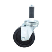 BK Resources 4" Polyolefin 1" Expanding Stem Swivel Caster for Work Tables – 4", Polyolefin, Zinc Plated, Silver, Model 4SBR-1RA-LDP
