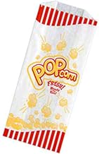 1# Popcorn Bag, Printed Popcorn Design, 3-1/2"x2"x8" Size, 1000 Bags Per Case, Brown Paper Goods # 510