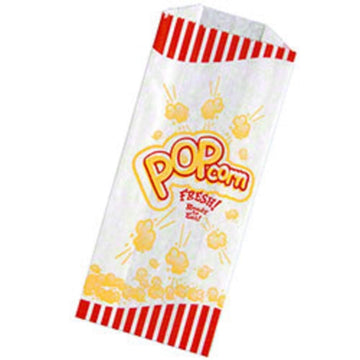 1# Popcorn Bag by Brown Paper Goods – One Size, Paper, Red, Orange, Pack of 1000, Model 510-1
