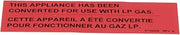 Pitco Label,Gas Notice Cvrsn Lp PP10426 - Genuine OEM Replacement Part