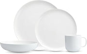Fortessa Modern Coupe Porcelain 16 Piece Dinnerware Set, Service for 4, White