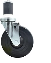 BK Resources 5" Hard Rubber 1-1/2" Expanding Stem Swivel Caster for Work Tables, NSF, 300lb Capacity Per Wheel
