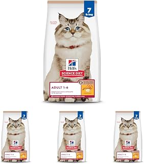 Hill's Science Diet Adult 1-6 No Corn, Wheat or Soy Dry Cat Food (Pack of 4)