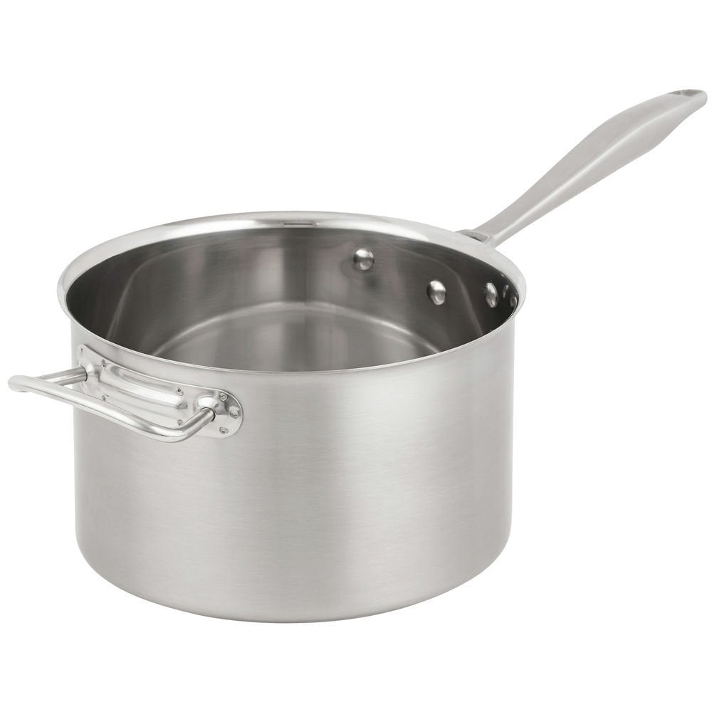 Intrigue Mirror Finish S/S 7 Quart Sauce Pan by Vollrath – 7 Quarts, 6.62 liters, Stainless Steel, Silver, Model 47743