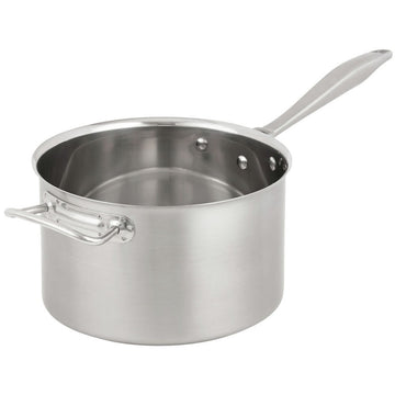Intrigue Mirror Finish S/S 7 Quart Sauce Pan by Vollrath – 7 Quarts, 6.62 liters, Stainless Steel, Silver, Model 47743