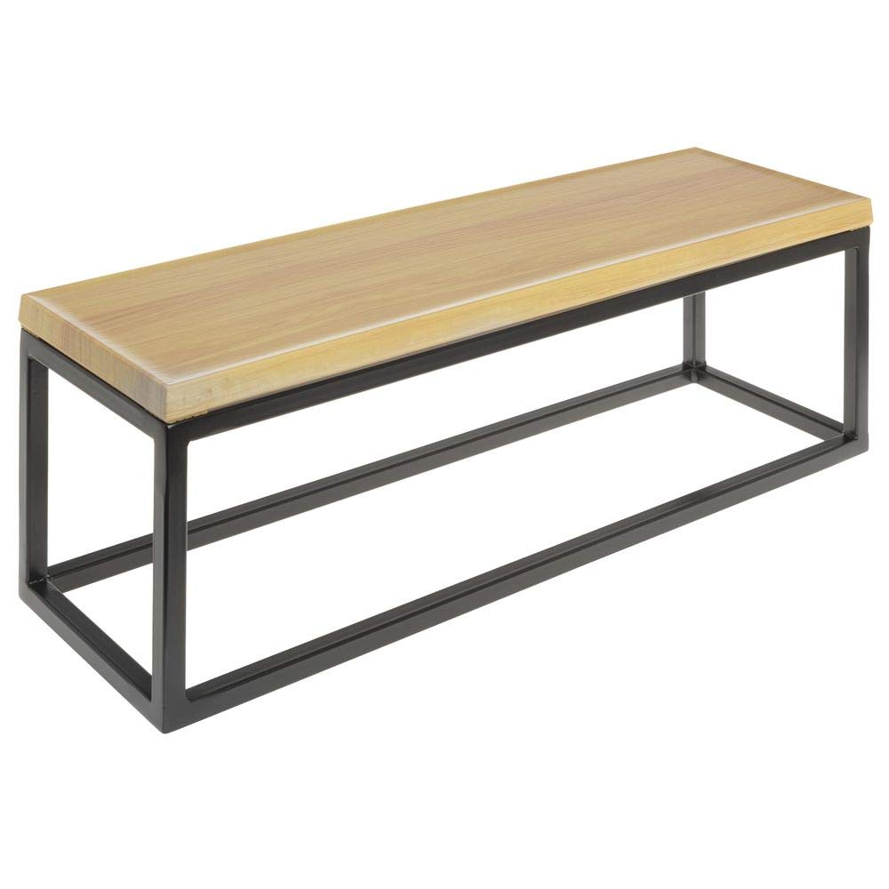 Black Display Riser with Butcher Block Top - 7" H by HUBERT – Black, Model 64410+40377