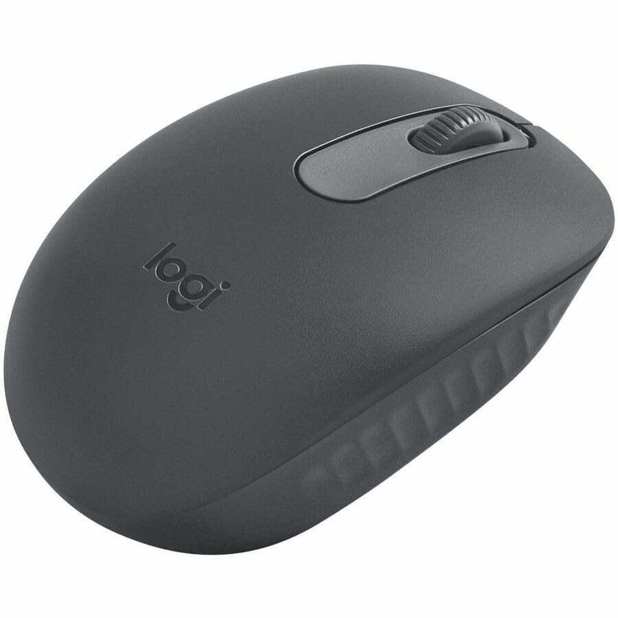 M196 Mouse by Logitech – 3.9" x 2.4" x 1.5", Recycled Plastic, Graphite, Model 910-007456