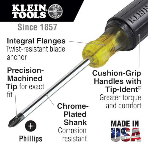 KLEIN TOOLS 3-Inch (Pack of 3) / Yellow/Black / Durable Screwdrivers