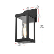 Peter One Light Outdoor Wall Sconce Black by Lighting Design – Iron, Black, Model OD413W11BK